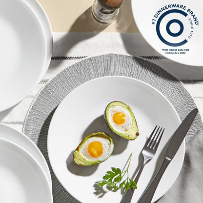Corelle® Shimmering White 32-piece Dinnerware Set, Service for 8