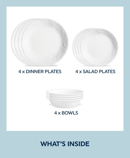 Corelle® Bella Faenza 12-piece Dinnerware Set, Service for 4