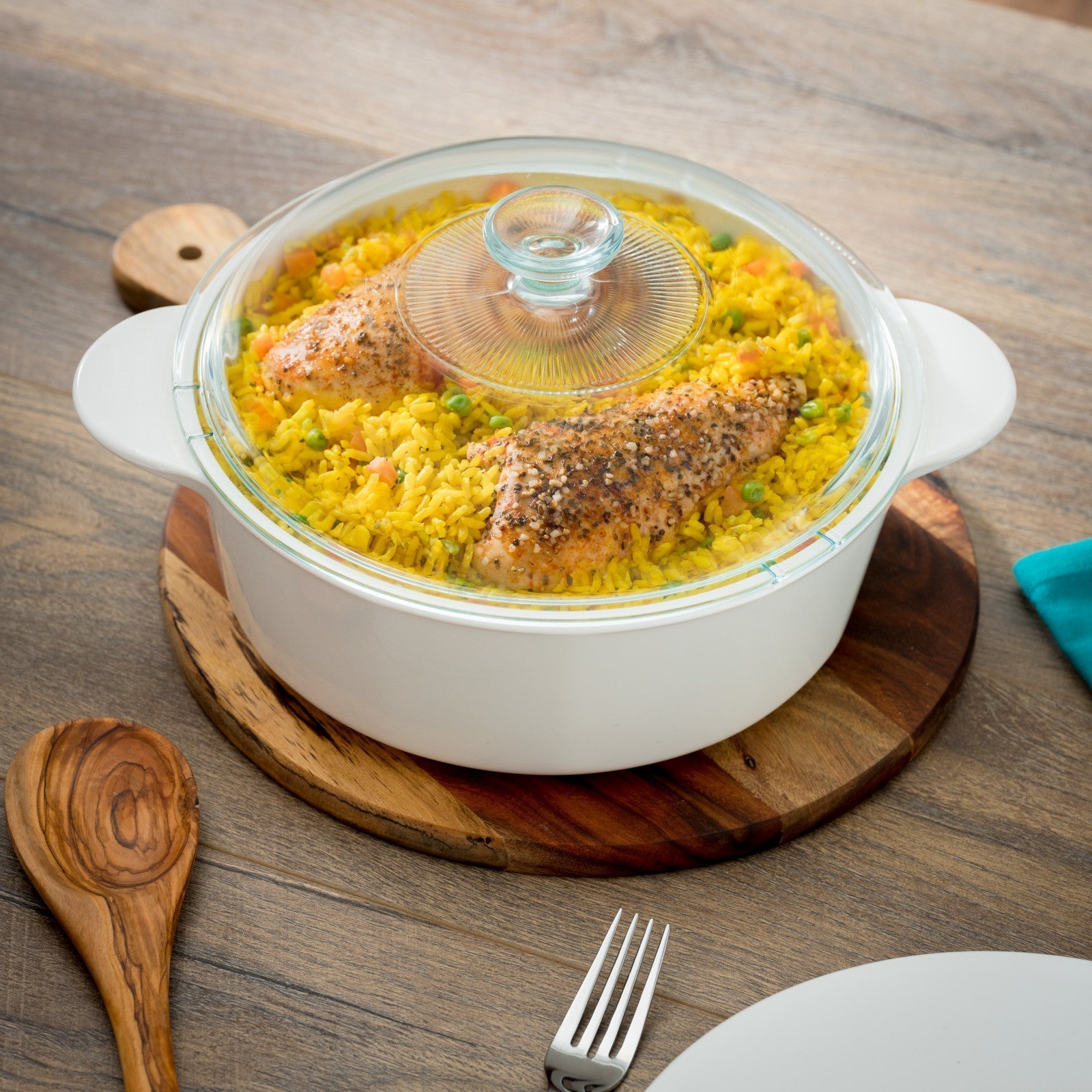 CorningWare® Just White 3.25L Casserole with Lid